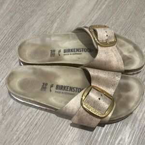 Birkenstock Sandals with Gold Accents